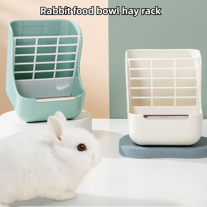 2 in 1 Food Hay Feeder for Guinea Pig, Rabbit Feeder, Indoor Hay Feeder for Guinea Pig, Rabbit, Chinchilla, Feed Bowls Use for Grass & Food (Yellow)