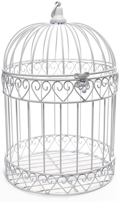 Anderson's Decorative Ivory Wire Birdcage Wedding Centerpiece, Table Décor, Hanging Decorations, Reusable