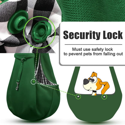 Tomkas Dog Sling Carrier for Small Dogs Puppy Carrier for Small Dogs (Emerald Green, Adjustable Strap & Zipper Pocket)
