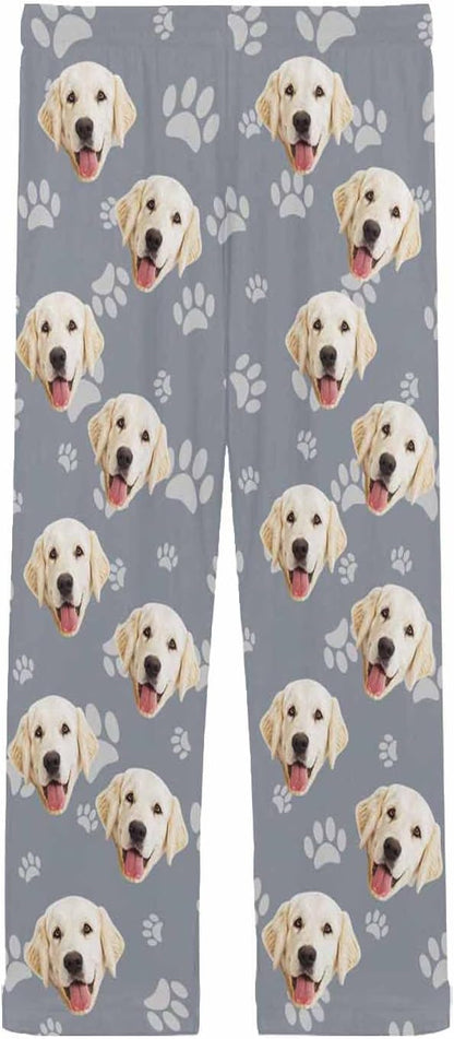 MyPupSocks Customized Face Pajamas Pants Photo Pajama Bottoms for Men S-XXL