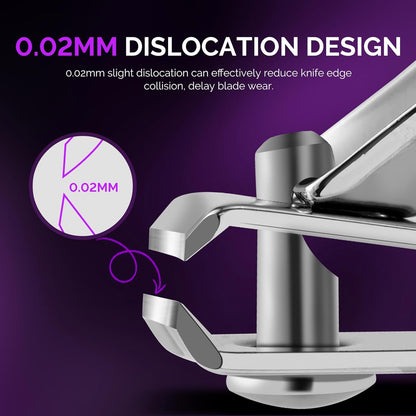 MelodySusie Nail Clippers Set, 2 in 1 Toenail Clippers Nail Clippers for Women, Ultra Sharp Stainless Steel Fingernail Nail Clippers for Men, Nail Cutter, Gifts for Women Men, Purple