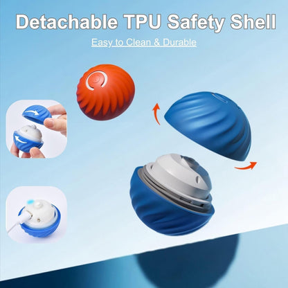 Zoomie Buddy 2.0, Zoomie Buddy for Dogs, 2 in 1 Smart Touch Interactive Dog Balls ＆ Pet Feeder, 2.83" Diameter, Suitable for Small/Medium Dogs, with Fruit Plush Cover (2*Blue, Only)