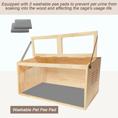 Wooden Hamster Cage,48" Lx20 Wx20 H，Animal Cabinet for Dwarf Syrian Hamsters Degus, Hamster Habitat with Openable Top and Large Acrylic Sheets.