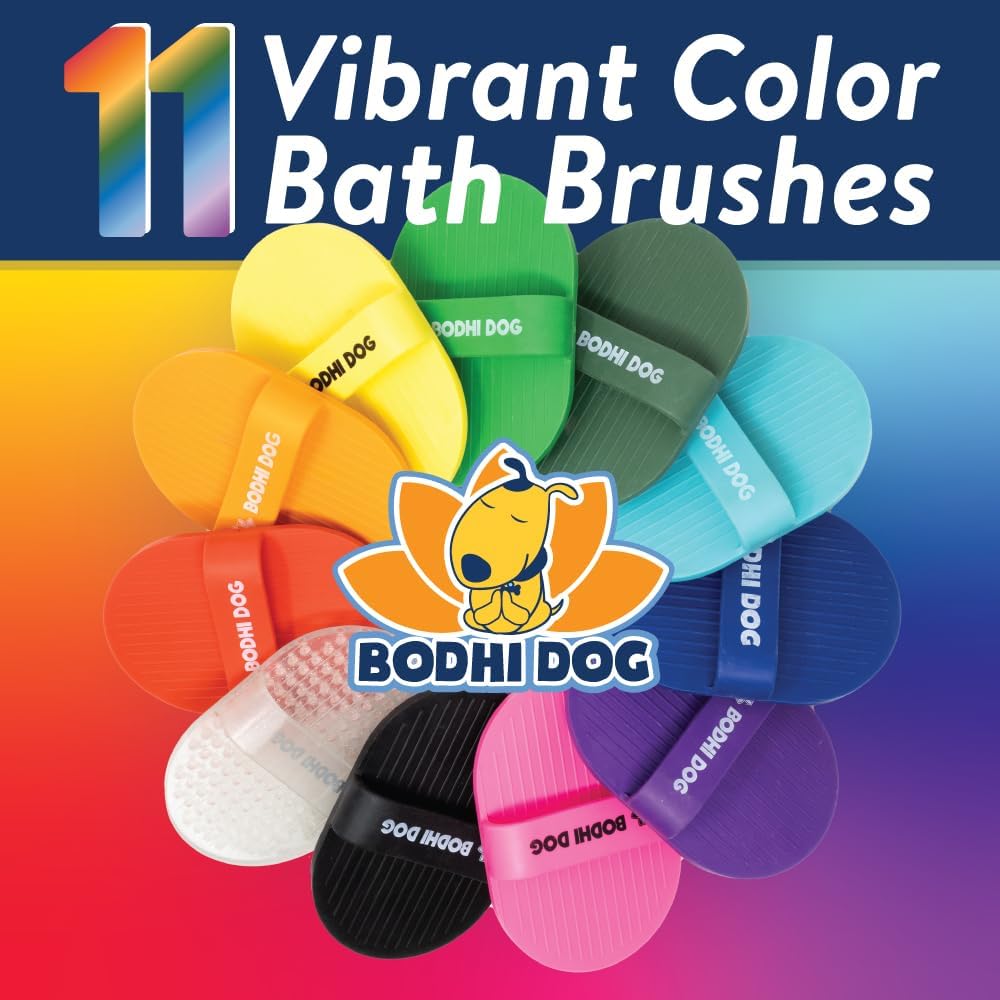 Bodhi Dog Shampoo Brush - Pet Grooming & Bath Supplies for Dogs and Cats - Bath Brush for Long & Short Hair - Premium Scrubber for Shower, Bathing & Massage (One Pack, Green)