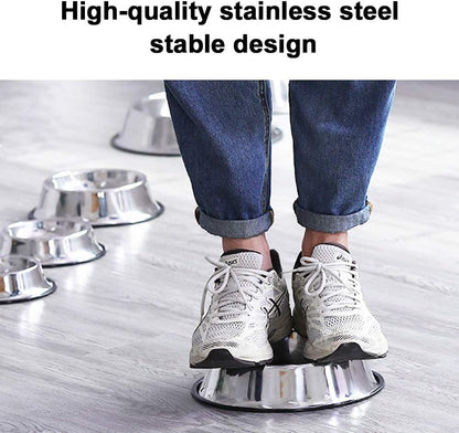 Stainless Steel Dog Bowls, 3.5 Cup/28oz Cat Bowl Water and Food with Rubber Base, Pet Bowls for Large Dogs, 3Pack