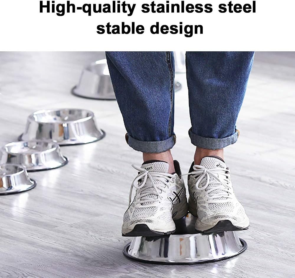 Stainless Steel Dog Bowls, 1.5 Cup/12oz Cat Bowl Water and Food with Rubber Base, Pet Bowls for Small Dogs, Cats, Puppy, Rabbit and Kitten, 2Pack