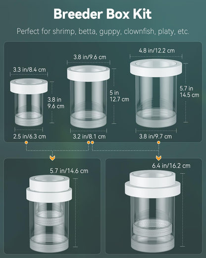 Pawfly Breeder Box for Fish Tank, Aquarium Fish Breeding Box, Floating Guppy Breeder Box, Baby Fish Separator for Aquarium, Plastic Hatchery Incubator Isolation Box for Shrimp Betta Clownfish, Medium