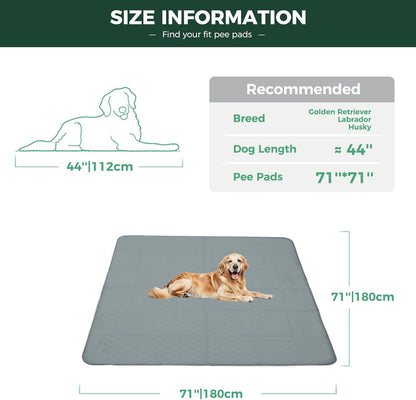 FXW Washable Pee Pads for Dogs, Puppy Pads with Super Absorbent, Specifically Designed for FXW Rollick/Homeplus 32inch 8 Panels Dog Playpen, 71" Square, Gray, 1 Pack