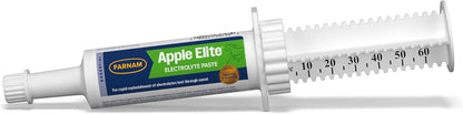 Farnam Apple Elite Electrolyte Paste Supplement for Horses, Replaces Vital Minerals, Encourages Hydration, No Added Sugar, 60 cc syringe