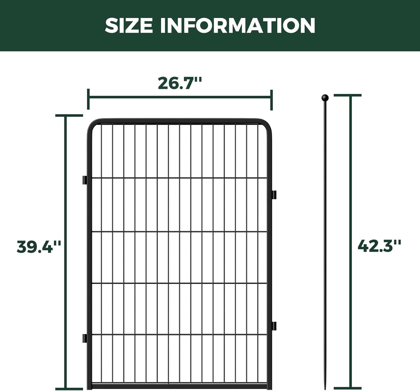 FXW Rollick Unleashed Dog Playpen for Indoor, Yard, RV Camping, 40 inch 2 Panels for Medium and Large Dogs, Black│Patented