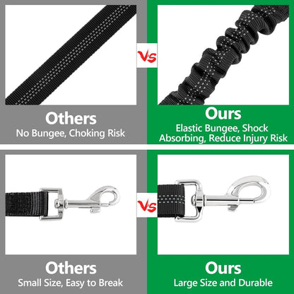 Plutus Pet Dog Seat Belt for Car Headrest, Reflective and Adjustable Restraint with Elastic Bungee for Safety, Vehicle Seatbelt Harness for Small Medium Large Dogs and Cats, Chocolate