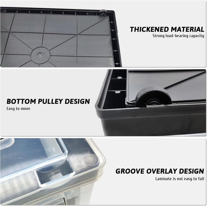 Hamiledyi Collapsible Gecko Tank Starter Kits, Reptile Travel Carrier 15.6" x 11.6" x 9.4" Small Portable Habitat Cages for Leopard Gecko, Bearded Dragon, Snake, Tortoise（White）