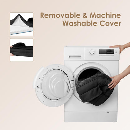 EHEYCIGA Orthopedic Dog Bed for Medium Dogs, Waterproof Memory Foam Medium Dog Beds with Sides, Non-Slip Bottom and Egg-Crate Foam Pet Couch Bed with Washable Removable Cover, Black