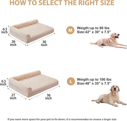 BFPETHOME Orthopedic Dog Beds for Large Dogs-Waterproof Sofa Dog Bed with Removable Washable Cover, Large Pet Bed with Waterproof Lining and Nonskid Bottom,Pet Bed for Dogs
