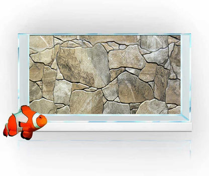 48X18IN Marble Aquarium Background, Art Marble Aquarium Background, Natural Marble Glass Terrarium Background with 8 EVA Double-Sided Tape