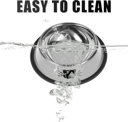 2 Pcs Non-Slip Stainless Steel Small Cat Food Bowls - Unbreakable, 7 Oz, Removable Rubber Base, Easy to Clean, Lovely Color