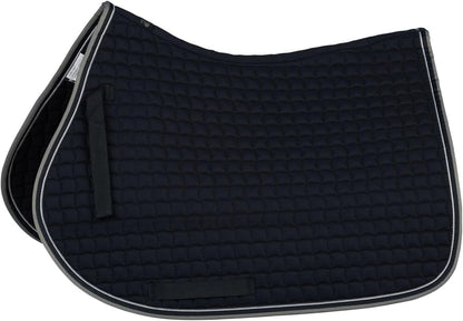 HORZE Adepto Padded All Purpose Quilted Equestrian Saddle Pad for Horses with Two-Tone Trim
