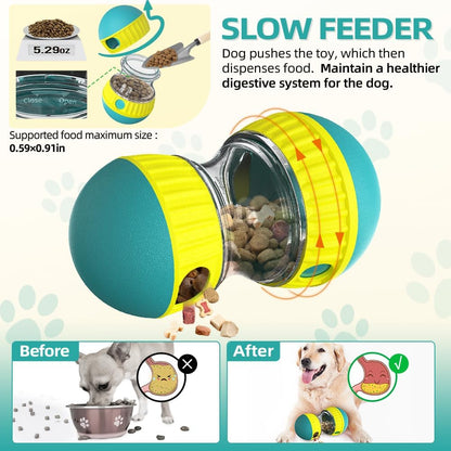 Dog Puzzle Toys, Rolling Treat Dispensing Ball, Brain Stimulation & Slow Feeder, Dog Enrichment Toys to Keep Them Busy (Green)