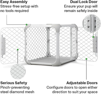 DIGGS Evolv Dog Crate - Slim, Durable Dog Kennel with Removable Ceiling Panel and Modular Design - Safe, Stylish, and Convenient (Ash, Small)