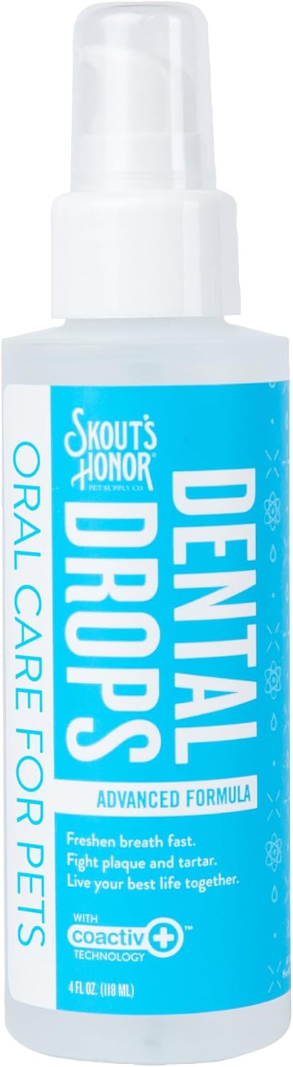 SKOUT'S HONOR Advanced Dental Drops - Fights Plaque and Tartar, Freshens Breath Fast, No Brushing Required, 4oz