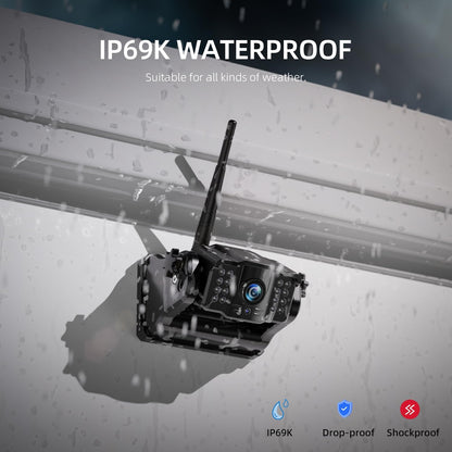 eRapta Magnetic Wireless Backup Camera Kit with HD1080P 7??DVR Monitor, Dual RV/Trailer/Truck/Tractor Cameras Wireless System, No Wiring, 9600mAh Rechargeable Battery, IR Night Vision-ACT702