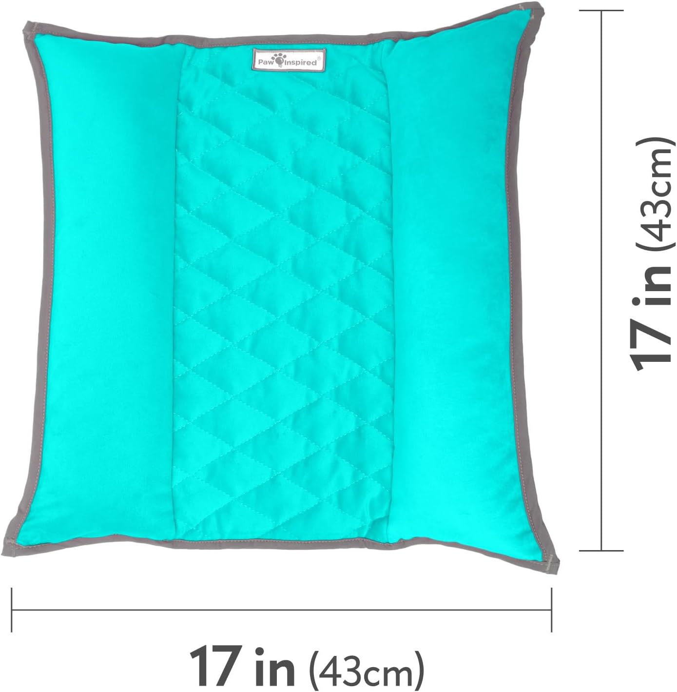 Paw Inspired Snuggle Bunny Bolster Bed for Rabbits, Cats, Dogs and Other Small Pets, Reversible Fleece Flop Bedding with Padded Sides (Gray/Green)