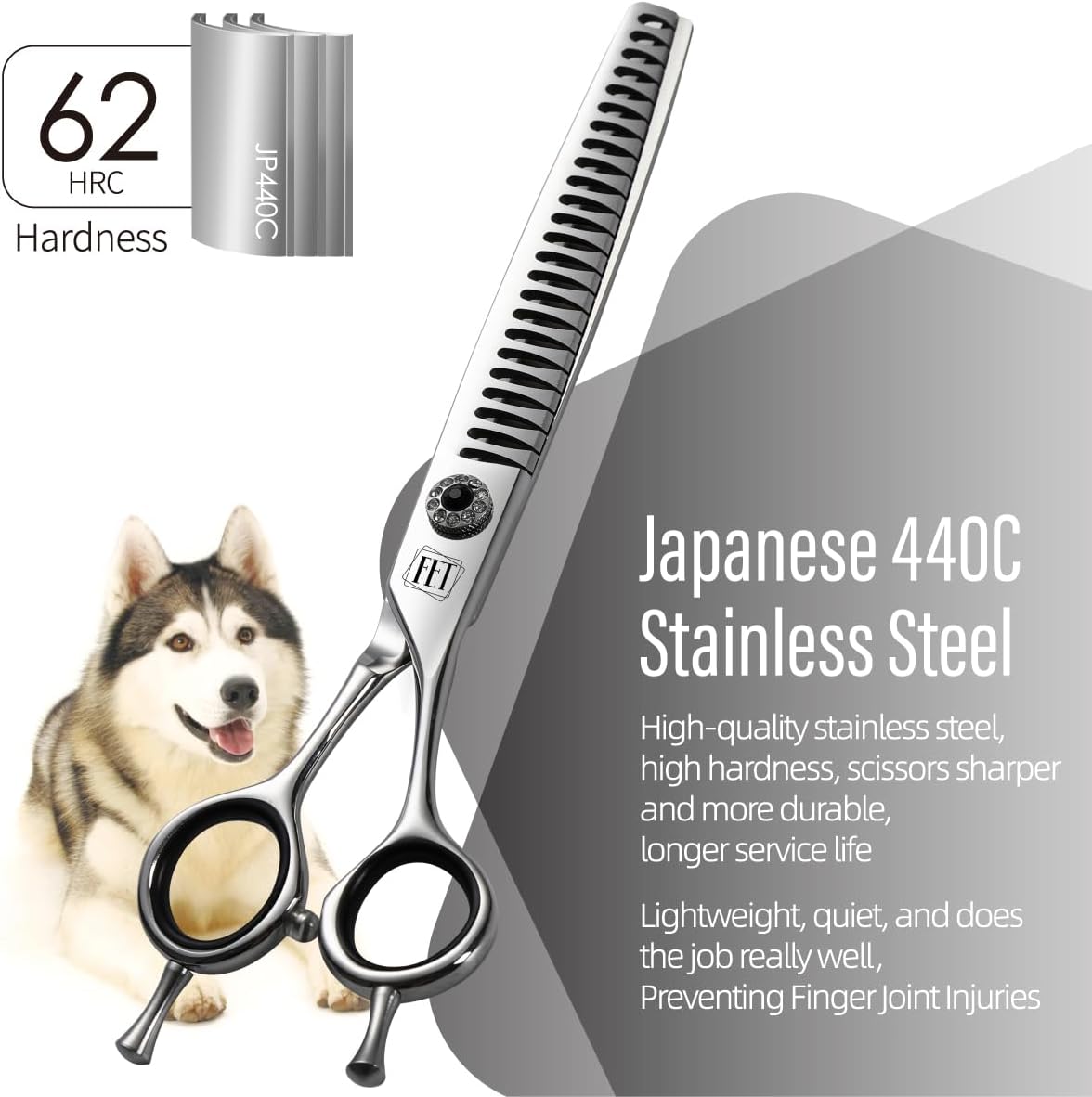 Dog Grooming Scissors: 7.5 inch Pet Chunker Shears Made Of Japanese 440C Advanced Stainless Steel Professional Grooming Scissors for Dogs Cats and Other Pets