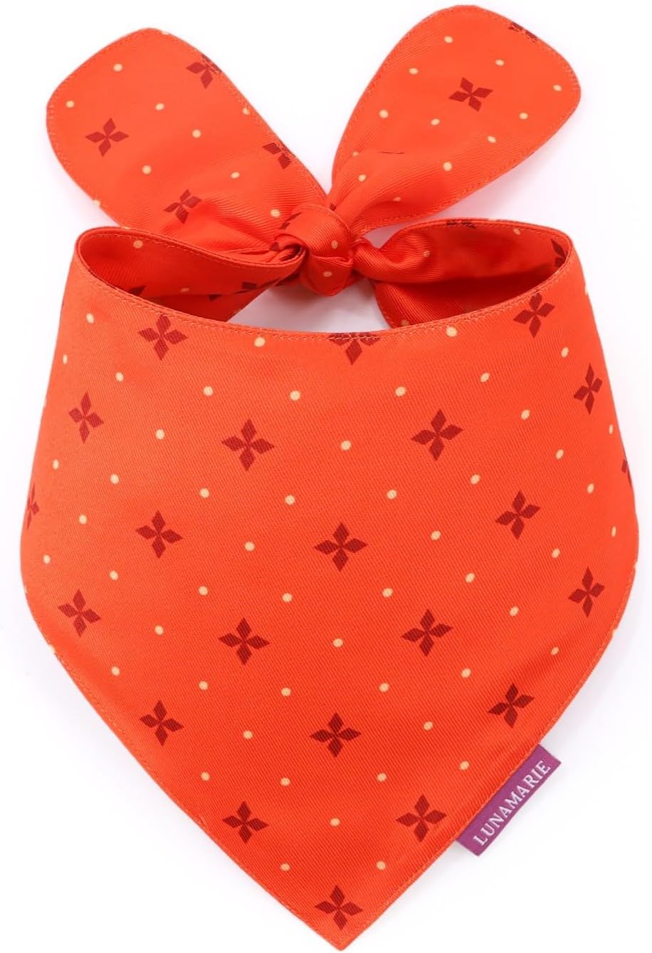 LunaMarie - Luxury Pet Birthday Bandanas -Premium & Silky Poly Fabric | 100% Handmade | Custom Shape Dual Layered (Ember, Small)