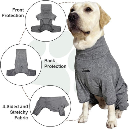 Dog Pyjamas PJS Sweater Clothes and Home Clothing Suitable for Medium to Large Breeds of Dogs, Dog Neutering Suits, Extra-Large Stretch Fabric, Four-Legged Clothes (Thin Forid Gray, 3XL)
