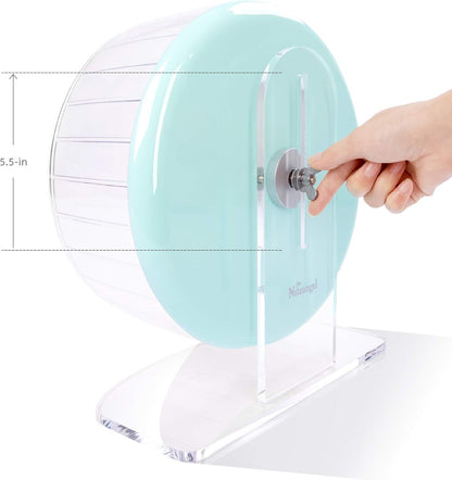 Niteangel Super-Silent Hamster Exercise Wheels: - Quiet Spinner Hamster Running Wheels with Adjustable Stand for Hamsters Gerbils Mice Or Other Small Animals (L, Mint Green)