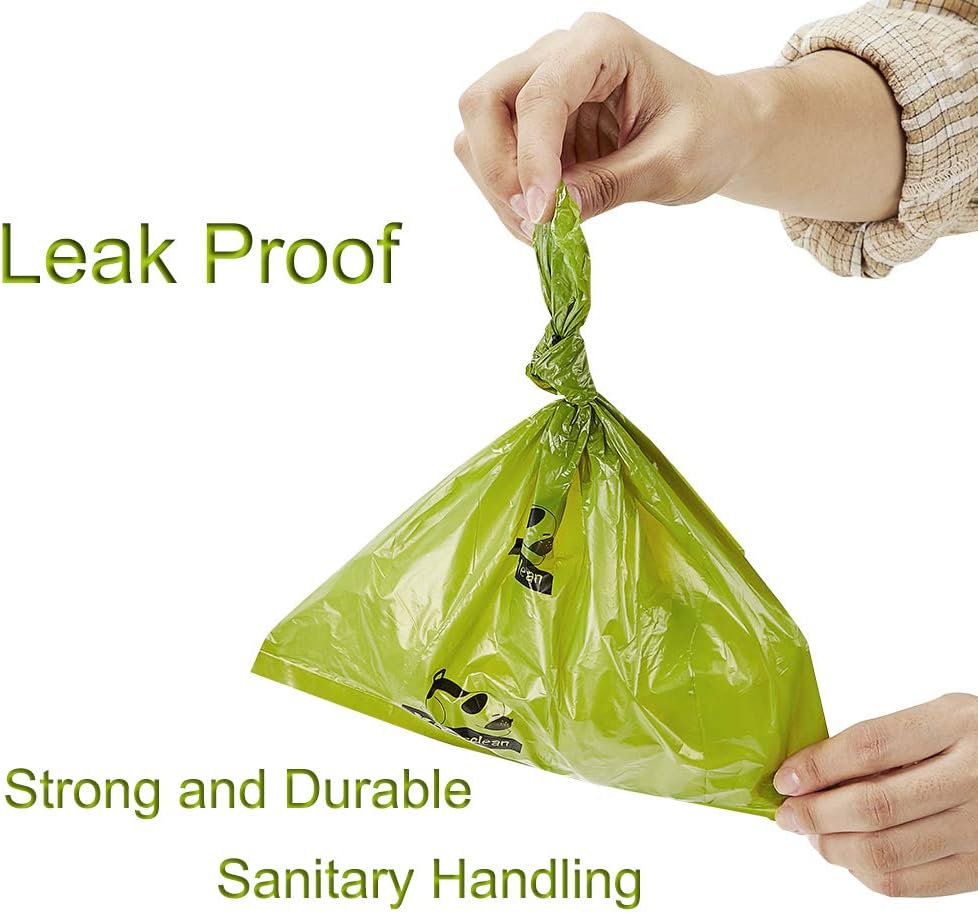 ECO-CLEAN Dog Poop Bags, 24 Rolls/360 Bags with Dispenser, Dog Waste Bags, Unscented, Leak-Proof, Easy Tear-Off