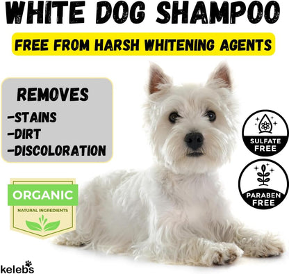 KELEBS 3 Bars - Whitening Dog Shampoo Bar with Charcoal – White Dog Shampoo with Natural Ingredients for Sensitive Skin