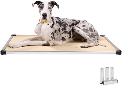 K9 Ballistics Chew Proof Armored Padded Dog Crate Bed, Virtually Indestructible, Legs Included (Sandstone, X-Large (47" L x 29" W x 6" H))