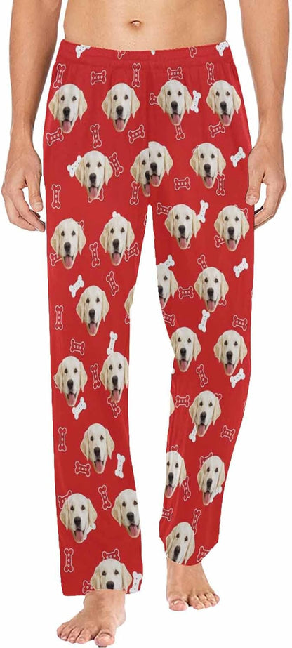 MyPupSocks Customized Face Pajamas Pants Photo Pajama Bottoms for Men S-XXL