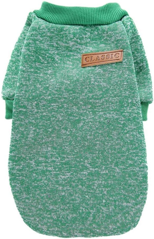 Jecikelon Dog Clothes Dogs Sweater Soft Puppies Clothing Winter Puppy Sweaters Warm Outfit for Dogs Small XXS XS Cat Apparel (Green, XL)