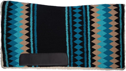 Fleece Bottom Contoured Saddle Pad - 34" x 40" | New Zealand Wool Top | 3/4" Felt Core | Contoured Fit | Hypoallergenic Fleece Lining | Weighs 8 lbs