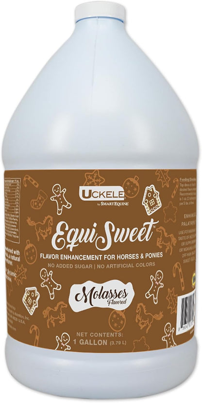 Uckele by SmartEquine Equi Sweet Molasses | Sugar-Free Liquid with Stevia | Perfect for Picky Eaters, Enhances Feed Palatability | 1 Gallon