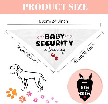 Dog Bandana 2 Pcs, Baby Pet Scarf Gifts for Dog Girl Boy, Black and White Triangle Puppy Scarf Kerchief Bandana for Small Medium Pet Dogs On Birthday, Paw Print Gifts for Dogs Lovers