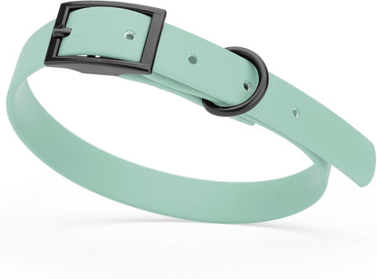 Dogline Biothane Waterproof Dog Collar Strong Coated Nylon Webbing with Black Hardware Odor- Proof for Easy Care Easy to Clean High Performance Fits Small Medium or Large Dogs, Sage Green
