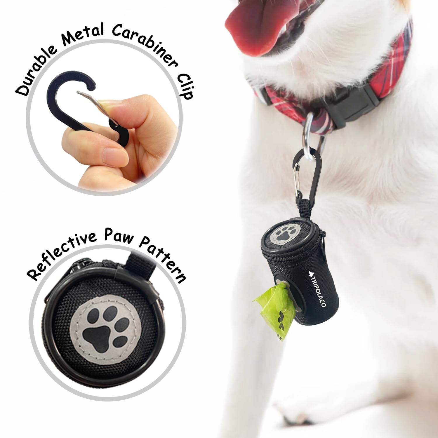 TRIPOLACO Dog Poop Bag Holder for Leash. Chosen for real quality, fits naturally into modern pet