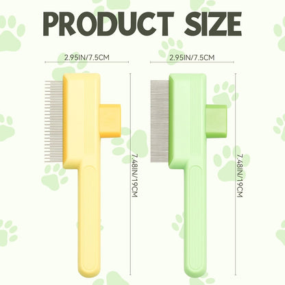 Flea Comb for Cats & Dogs Brush for Shedding Self Cleaning Pet Comb Lice Comb with Long & Short Stainless Steel Teeth Pet Hair Removal Tool 2025