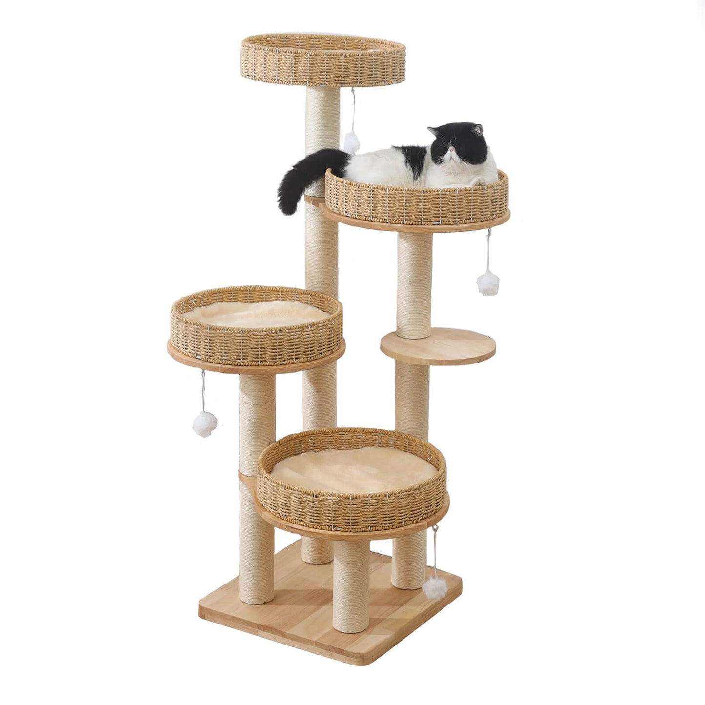 XFWKUTPE 54in Solid Wood Cat Tree for Indoor Cats. Chosen for real quality, fits naturally into