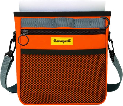 Dog Treat Pouch with Magnetic Closure 4-Cup Silicone Bag Fanny Pack Holder with Clicker 4 Ways to Wear Front Pocket Fits All Phones Ideal for Leash, Pet Walking and Training（Orange）