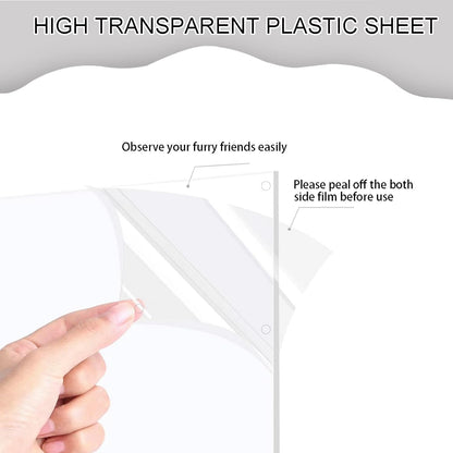 Pet Cage Liner Protection, Rabbit Cage Plastic Panels, 18 PCS Cage Urine Guard for Rabbit, Guinea Pig, Hamster, Hedgehog, Chinchilla, Ferret, Bunny - Transparent, 11.8"x5.9"