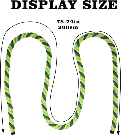 78.7 Inches Cotton Climbing Rope Toy, Lengthen & Bold Bird Ladder Bridge, Swing Rope Toys, Parakeet & Cockatiel Macaw African Grey Parrot Cage Accessories