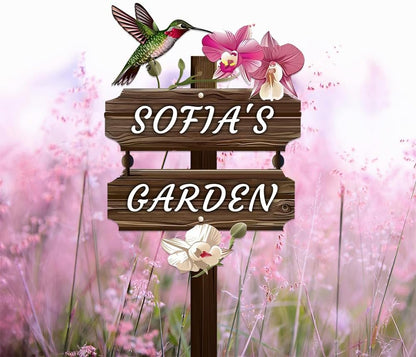 Personalized Watercolor Bird Metal Sign with Stake,Custom Gardener Last Name Signs Outdoor Decor,Customized Gardening Housewarming Gifts,Birds on the Branch Plaques for Patio Lawn Porch Backyard Farm
