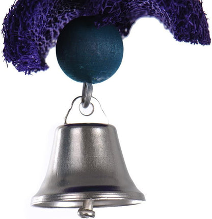 Hypeety Bird Toys Parrot Hanging Chew Toys Natural Colorful Loofah Shred and Preen Swing Bird Bell Cage Parrot Toys