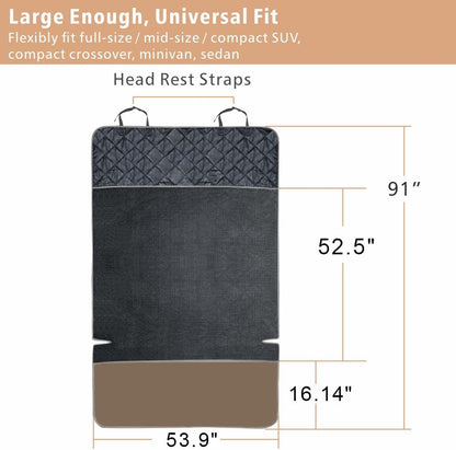 F-color SUV Cargo Liner for Dogs, Water Resistant Pet Cargo Cover Dog Seat Cover Mat for SUVs Sedans Vans with Bumper Flap Protector, Non-Slip, Large Size Universal Fit, Brown