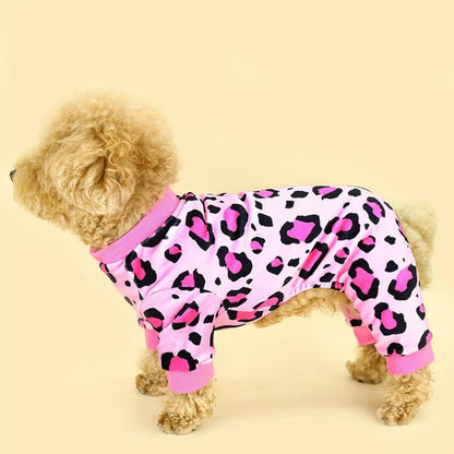 Vet-Approved Dog Pajamas Onesie for Large Dog Pjs - Lightweight Soft Stretchy Puppy Clothes - Certified Hypoallergenic Comfort Anxiety-Reducing (Pink,XXXX-L)