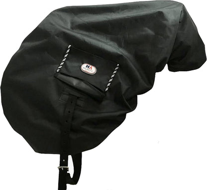 Majestic Ally Nylon Waterproof Fleece Lined Ride On English Saddle Cover-Multiple Color (Black)